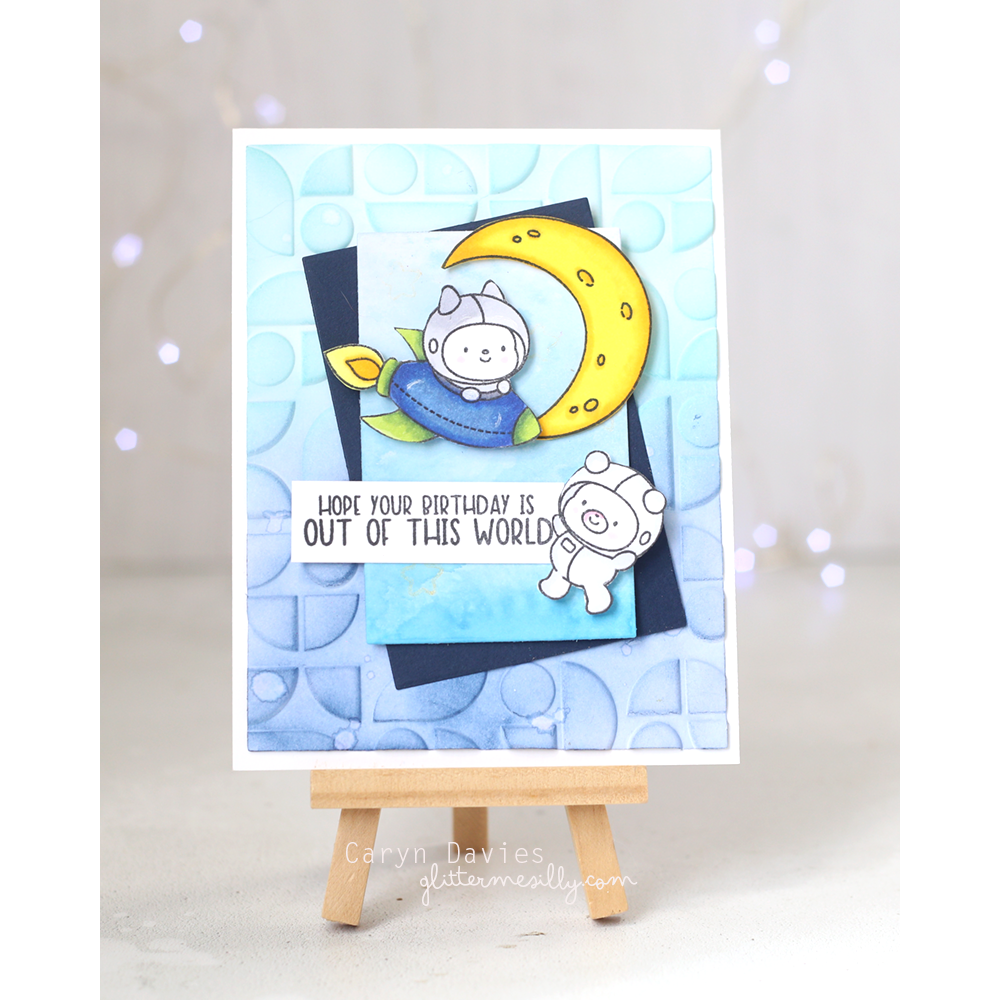 Simon Says Clear Stamps Shoot for the Moon 3236ssc Happy Camper Birthday Card | color-code:ALT01