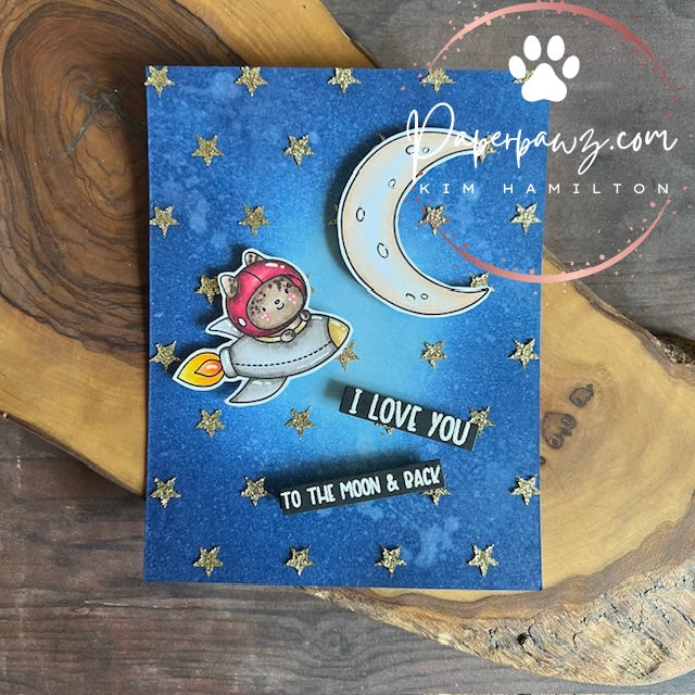 Simon Says Clear Stamps Shoot for the Moon 3236ssc Happy Camper Love You Card