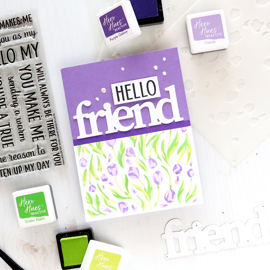 Hero Arts Color Layering Tulip Pattern Stencils sa262 hello friend