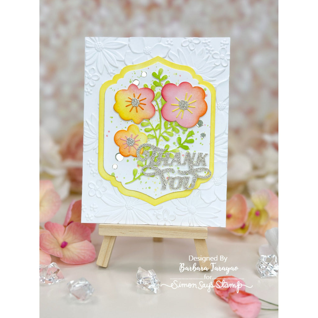 Simon Says Stamp Showboat Thank You Wafer Dies s1027 Happy Camper Thank You Card