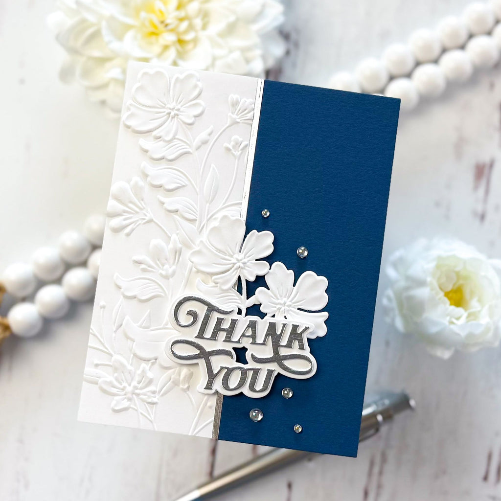 Simon Says Stamp Showboat Thank You Wafer Dies s1027 Happy Camper Thank You Card