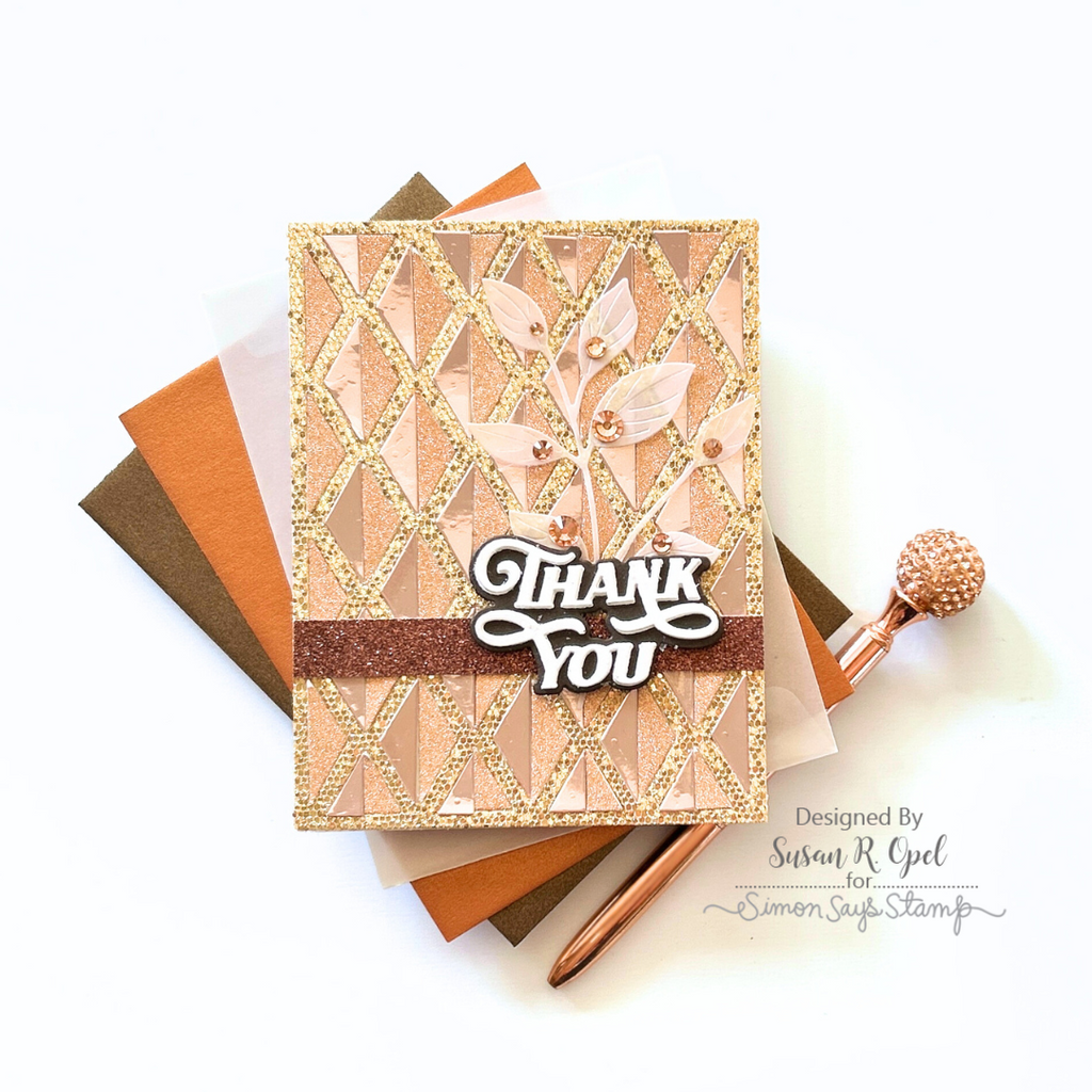 Simon Says Stamp Showboat Thank You Wafer Dies s1027 Happy Camper Thank You Card | color-code:ALT05