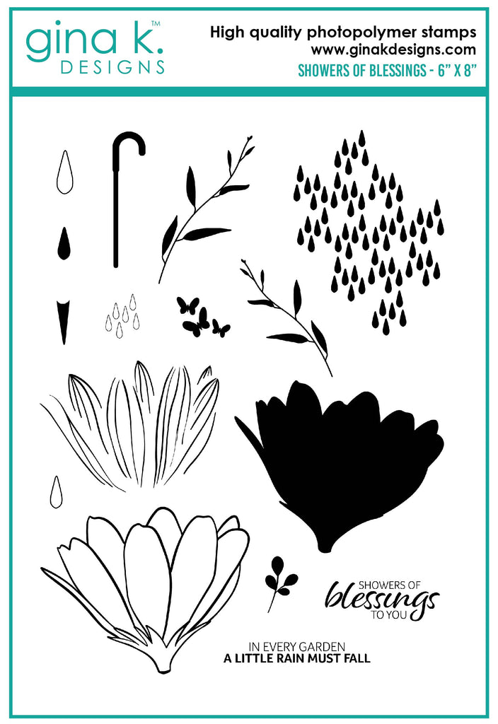 Gina K Designs Showers of Blessings Clear Stamps lh38