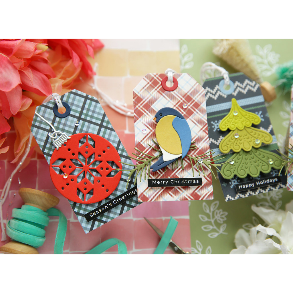 Simon Says Stamp Side Perched Bird Wafer Die s1039 Sugar and Spice Holiday Tags | color-code:ALT01
