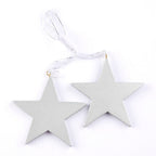 Silver Wood Star Ornaments 74024