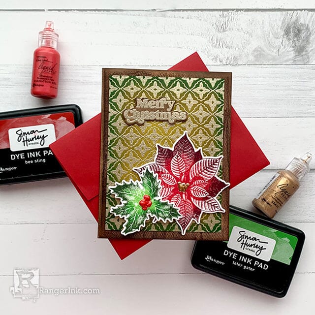 Ranger Simon Hurley Grrr Dye Ink Pad hup67092 Ornate Christmas Card | color-code:ALT01