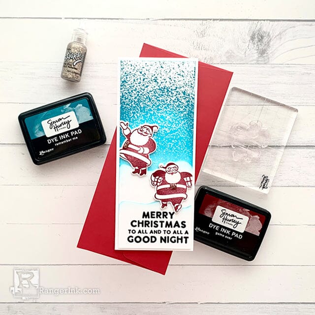Ranger Stickles MERCURY GLASS Glitter Glue SGG38467 Christmas Slimline Card | color-code:ALT01