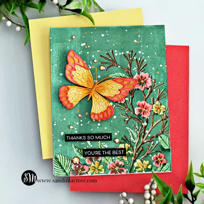 Simon Says Stamp Embossing Folder Fresh Sprigs sf467 You Are My Favorite Thank You Card | color-code:ALT04