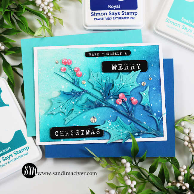 Simon Says Stamp Narrow Holly Cluster Wafer Die s1047 Sugar and Spice Holiday Card | color-code:ALT06