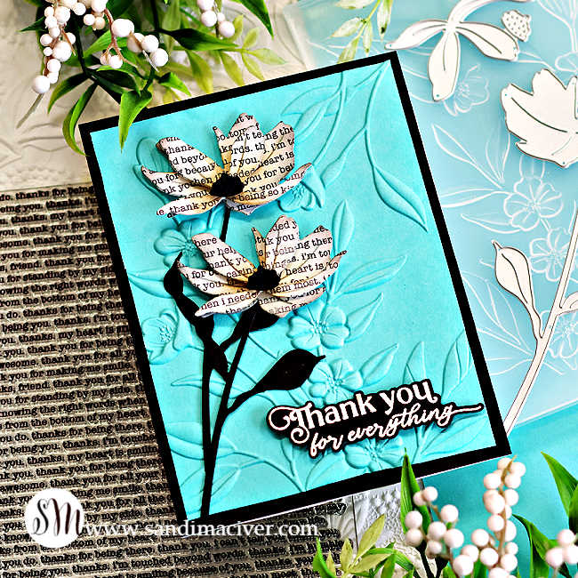 Simon Says Stamp Tattered Daisy Wafer Die s989 Moments in Time Thanks Card | color-code:ALT13