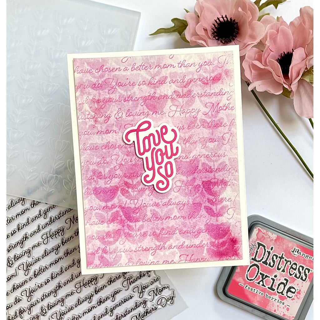 Simon Says Clear Stamp Best Mom Background 1388ss In My Heart Love You So Card | color-code:ALT05