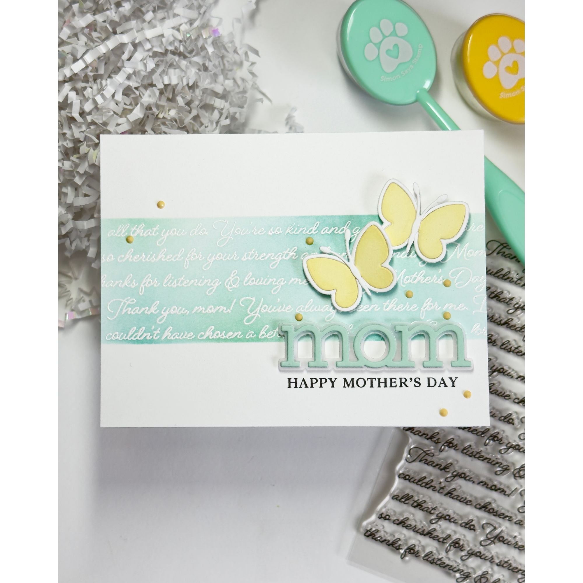 Simon Says Clear Stamp Best Mom Background 1388ss In My Heart Mom Card