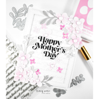 Simon Says Clear Stamp Best Mom Background 1388ss In My Heart Pink Floral Mother's Day Card | color-code:ALT03