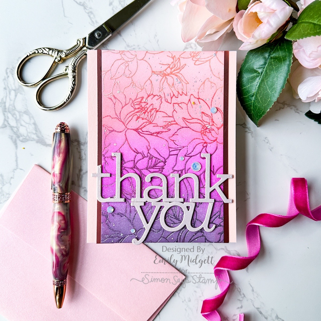 Simon Says Clear Stamp Dahlia Background 1224ss Friend Like You Purply Thank You Card Emily Midgett | color-code:ALT16