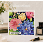 Simon Says Clear Stamp Floral Follies Background 1414ss Stamptember Karin Åkesdotter Floral Birthday Card