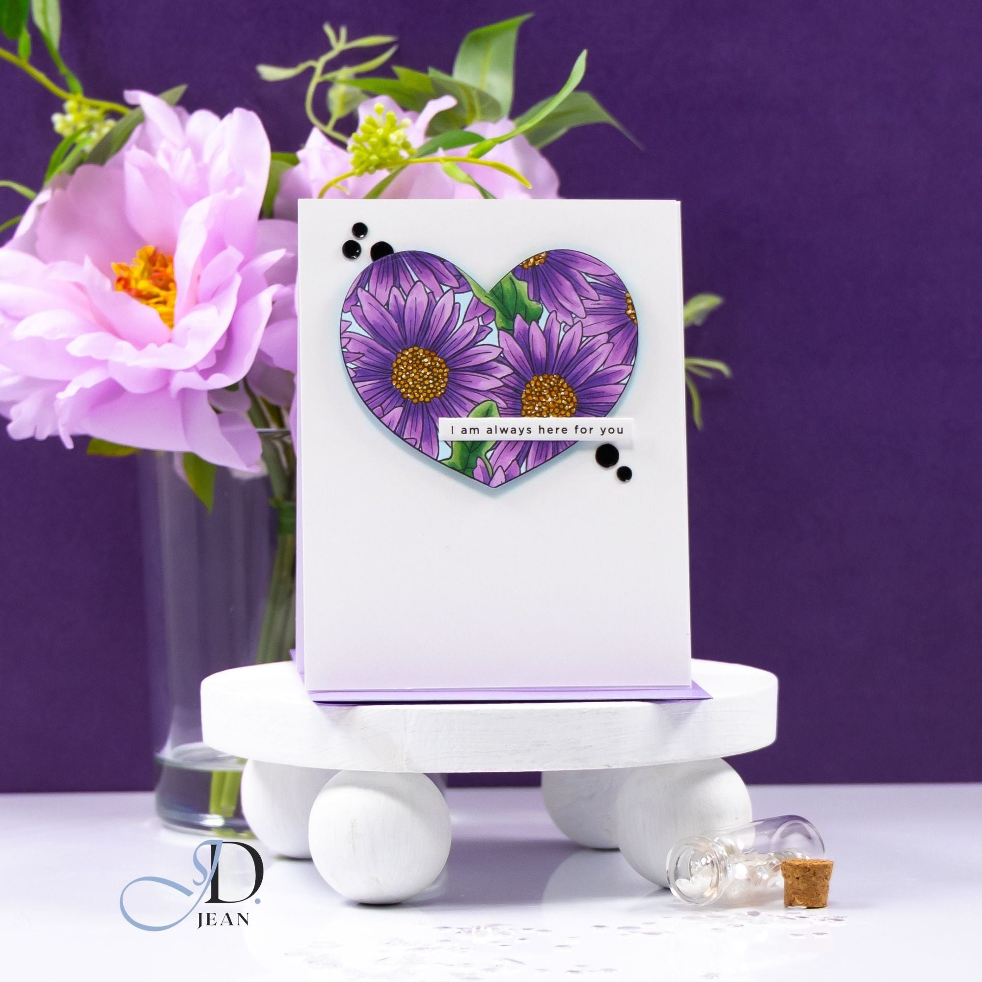 Simon Says Clear Stamp Gerbera Daisy Background sss102014 In My Heart Always Here for You Card | color-code:ALT02