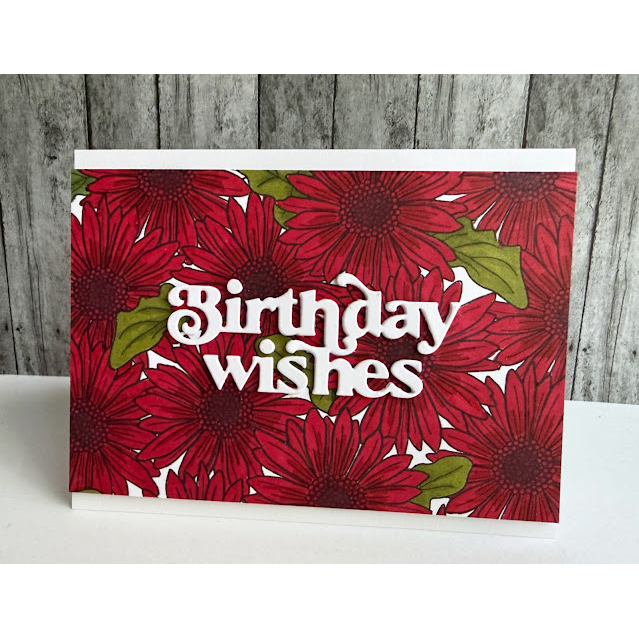 Simon Says Clear Stamp Gerbera Daisy Background sss102014 In My Heart Birthday Wishes Card | color-code:ALT09