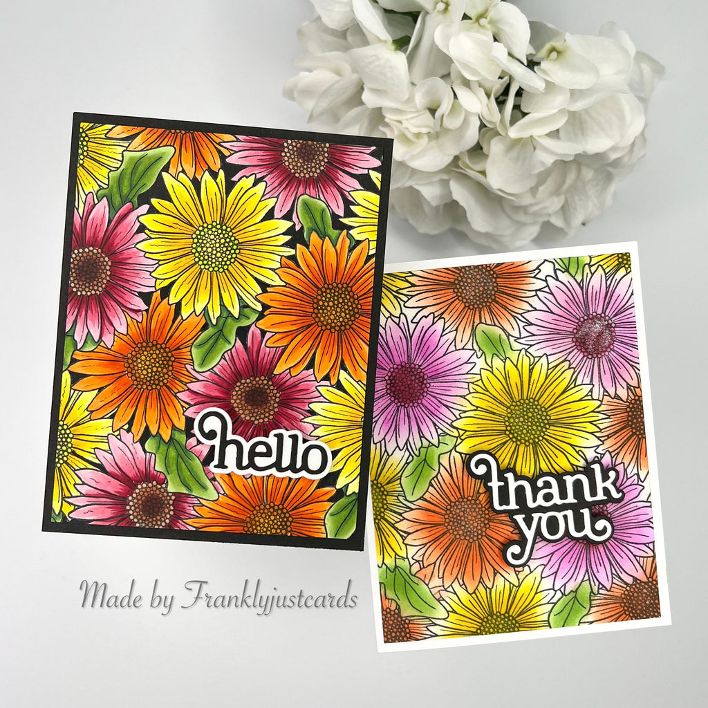 Simon Says Clear Stamp Gerbera Daisy Background sss102014 In My Heart Gerbera Daisies Cards | color-code:ALT03
