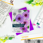 Simon Says Clear Stamp Gerbera Daisy Background sss102014 In My Heart Thank You for the Flowers Card | color-code:ALT04