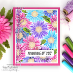 Simon Says Clear Stamp Gerbera Daisy Background sss102014 In My Heart Thinking of You Card Suzy Plantamura | color-code:ALT06