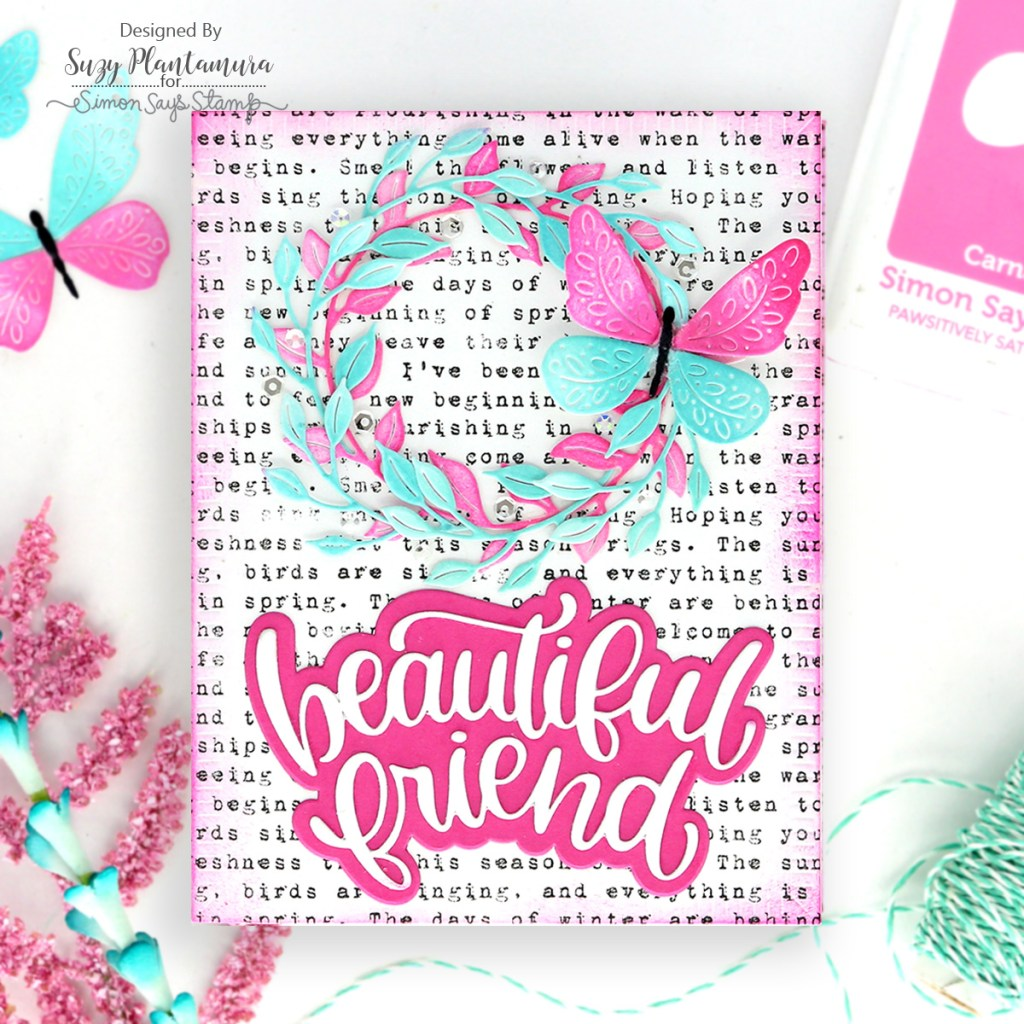 Simon Says Clear Stamp Nature in Bloom 1378ss In My Heart Friend Card Suzy Plantamura | color-code:ALT07