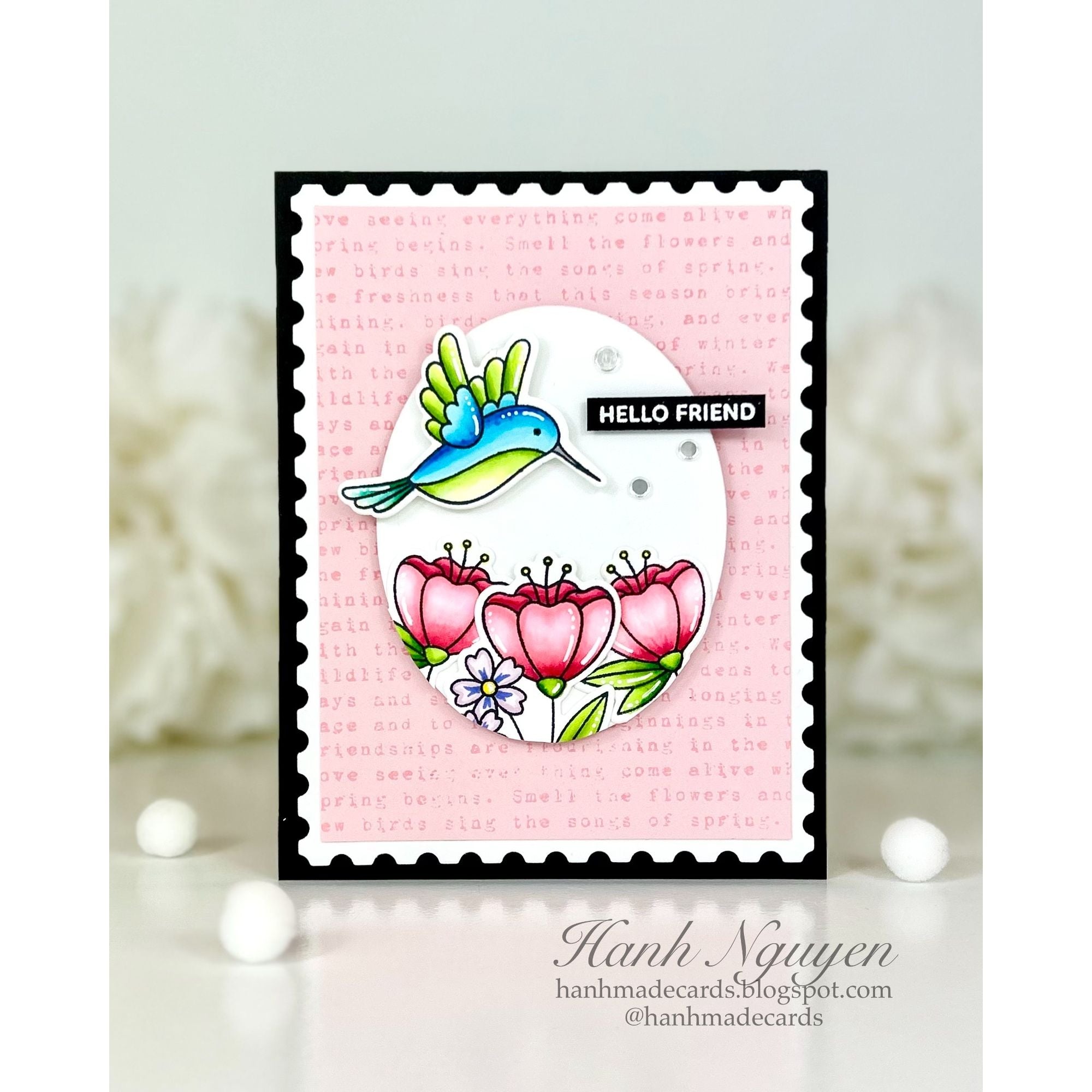 Simon Says Clear Stamp Nature in Bloom 1378ss In My Heart Hummingbird Card