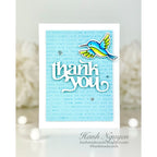 Simon Says Clear Stamp Nature in Bloom 1378ss In My Heart Hummingbird Thank You Card