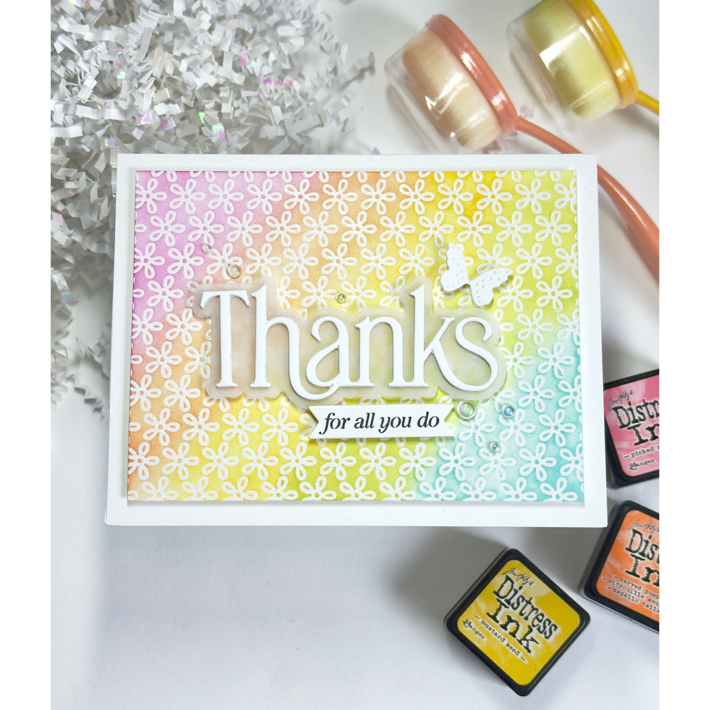 Simon Says Clear Stamp Petite Petal Background 1346ss Always There Thanks Card Karen Downs