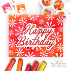 Simon Says Clear Stamp Pinwheel Party Background 1347ss Beautiful Moments Suzy Plantamura Vibrant Orange Birthday Card | color-code:ALT08
