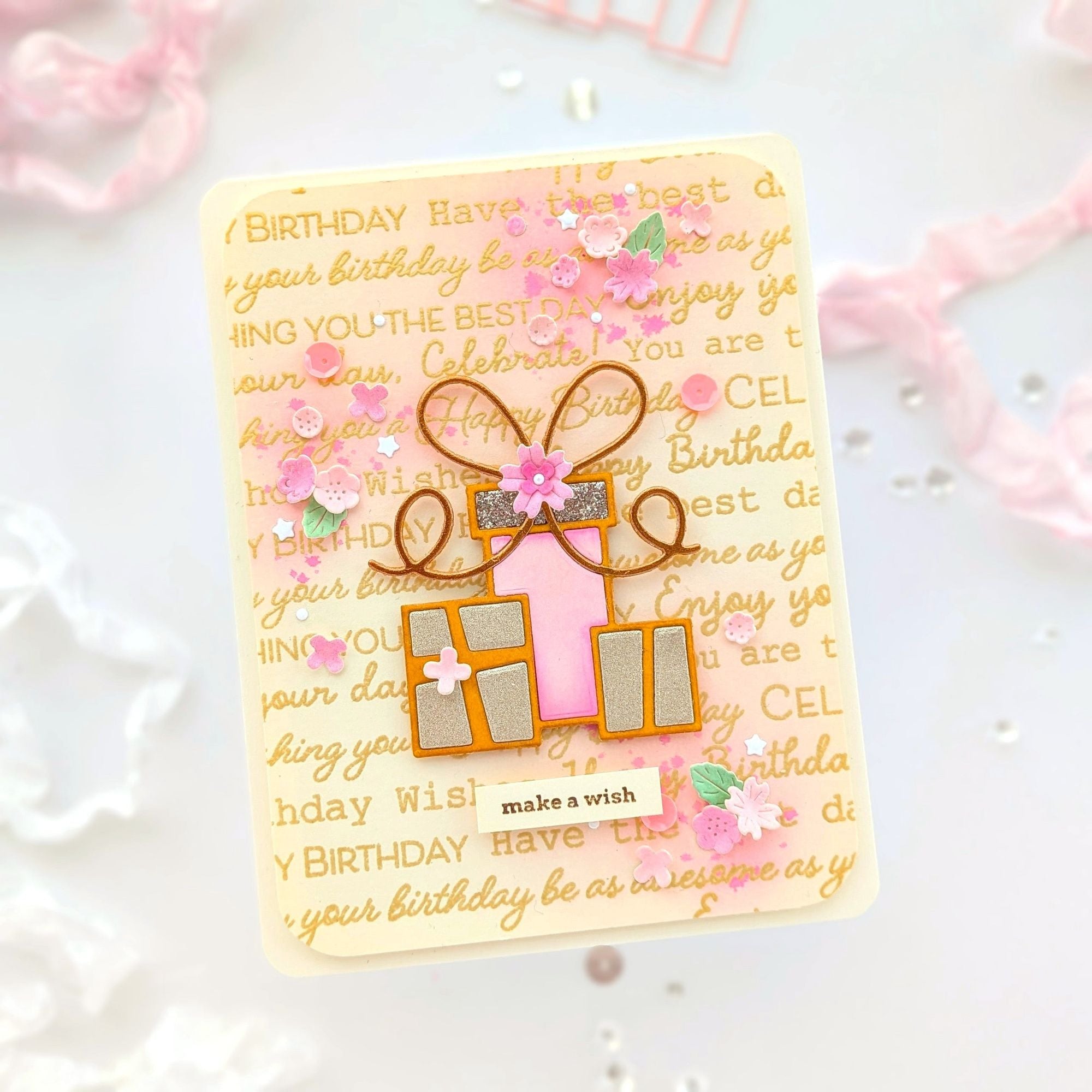 Simon Says Clear Stamp Scripty Birthday Background 1270ss STAMPtember Delicate Birthday Card Anne Fiene