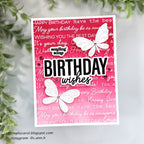 Simon Says Clear Stamp Scripty Birthday Background 1270ss STAMPtember Red Butterfly Birthday Card | color-code:ALT02