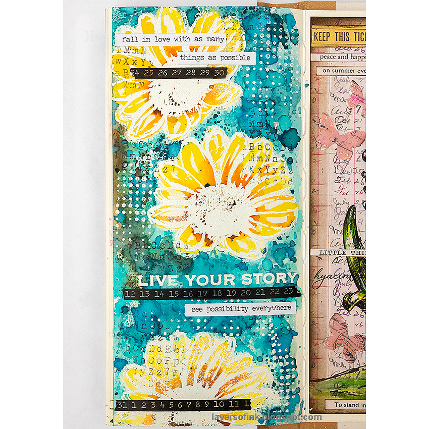 Simon Says Clear Stamps A Little Artsy 2416ssc Anna-Karin Evaldsson Art Journal Page
