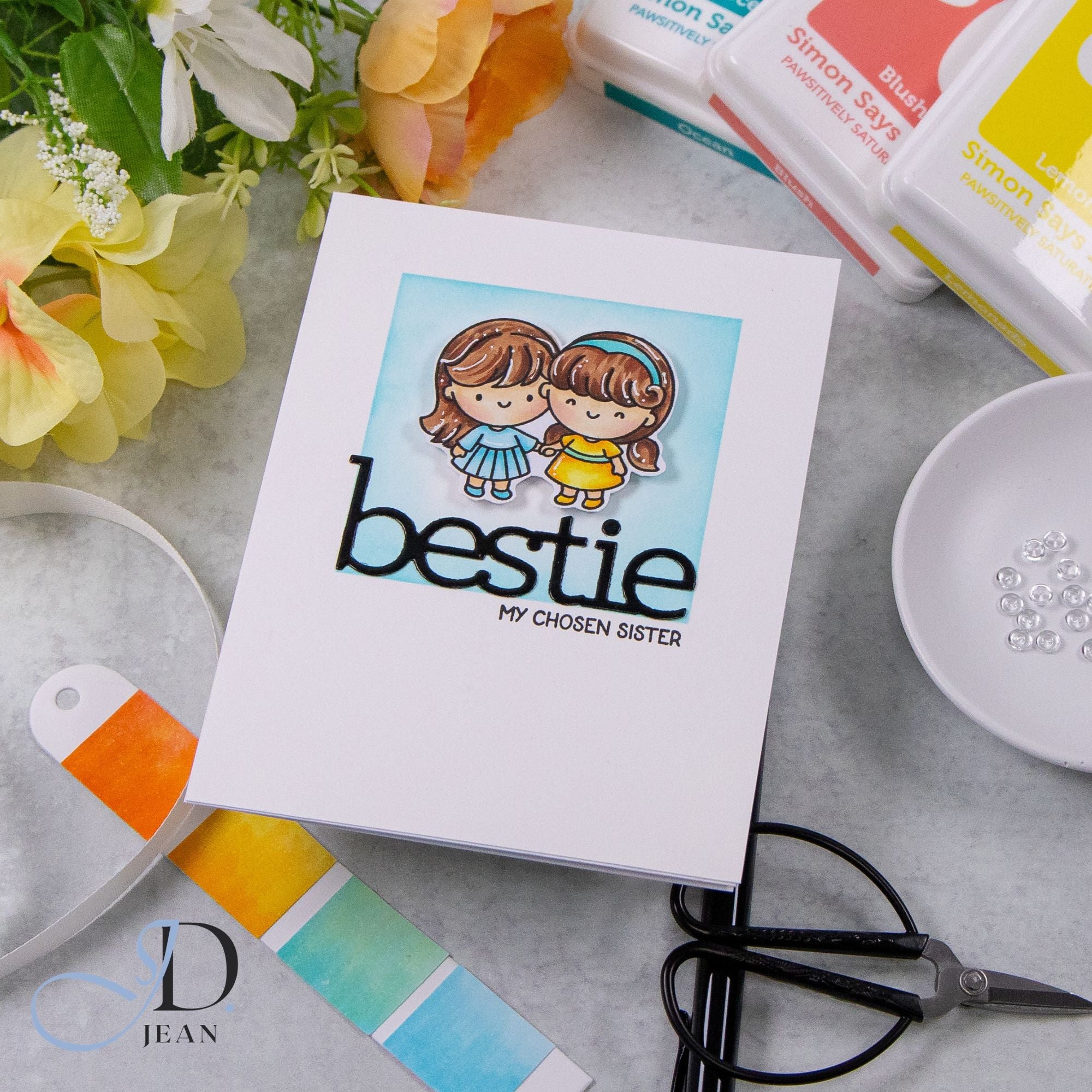Simon Says Clear Stamps Best Sister 3395ssc Always There Cute Besties Card Jean Doerinsfeld
