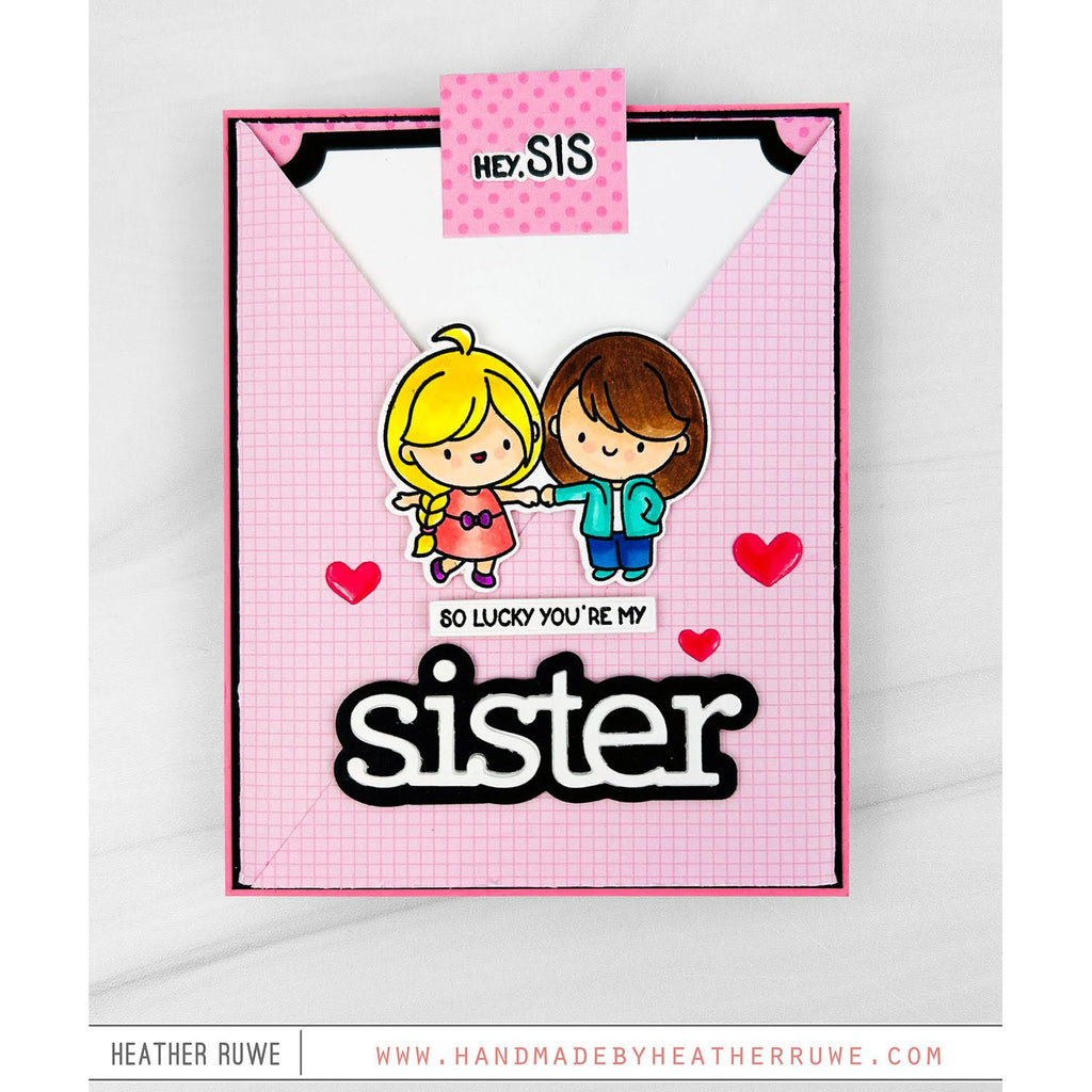 Simon Says Clear Stamps Best Sister 3395ssc Always There Pink Sister Pocket Card Heather Ruwe | color-code:ALT01