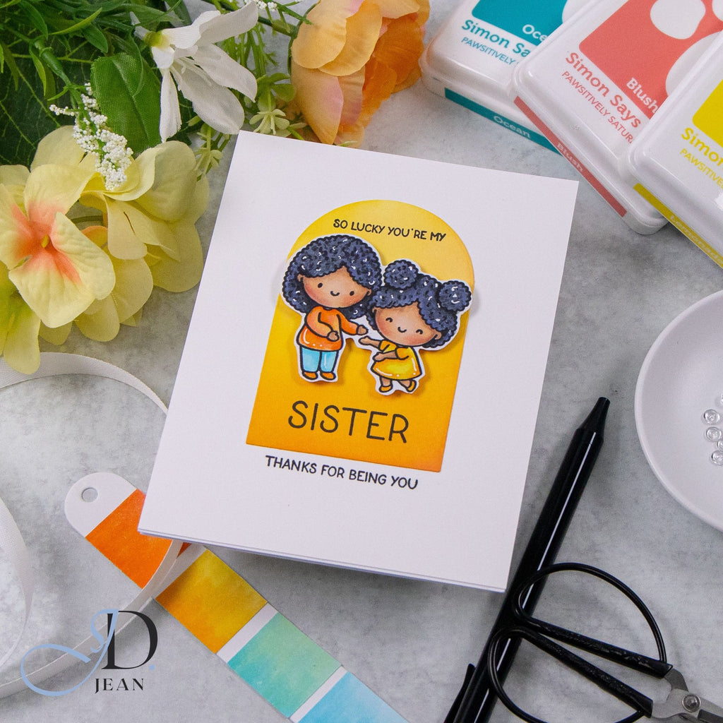Simon Says Clear Stamps Best Sister 3395ssc Always There Thank You Sister Card Jean Doeringsfeld