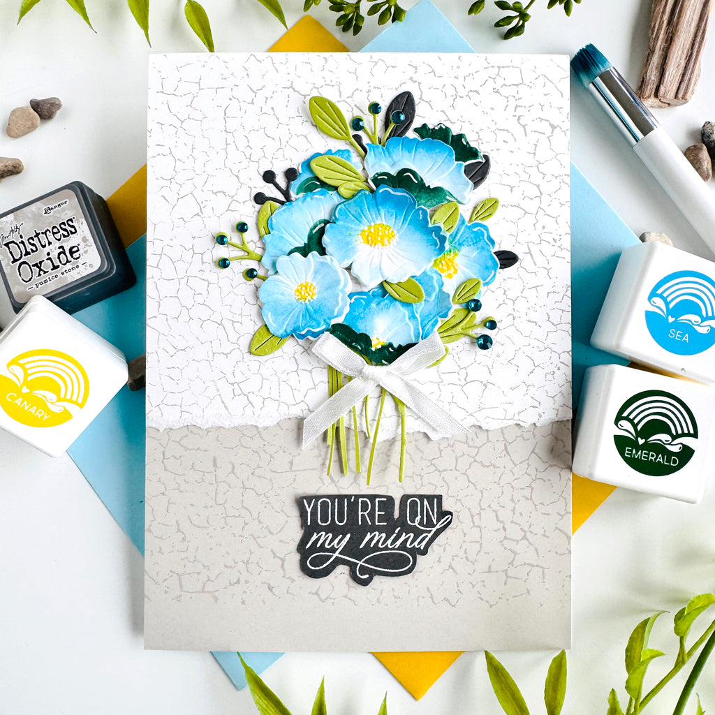 Simon Says Clear Stamps Beyond Measure 3488ssc Bobbi Lemanski Blue Bouquet On My Mind Card