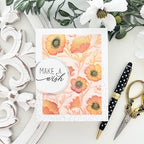 Simon Says Clear Stamps Beyond Measure 3488ssc Tina Smith Orange Floral Make a Wish Card