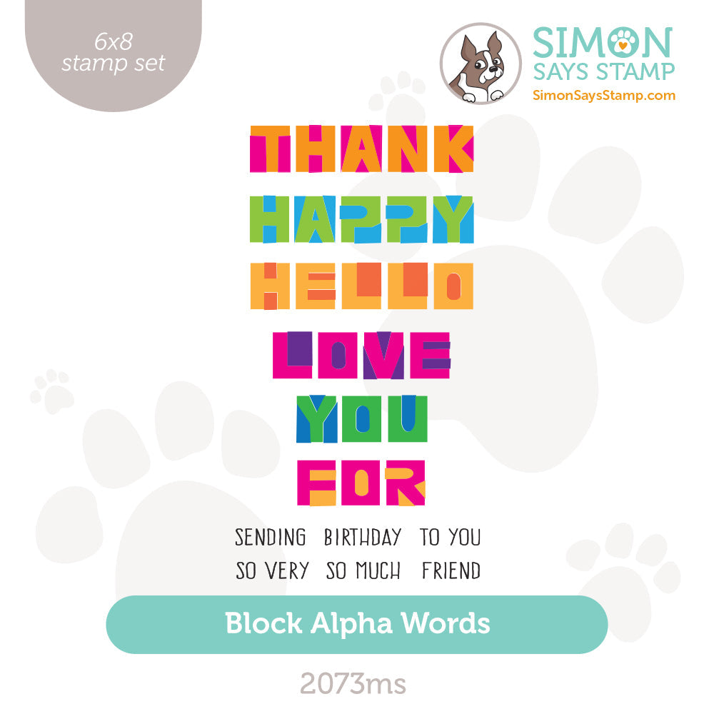 Simon Says Clear Stamps Block Alpha Words 2073ms Stamptember Updated Product Image