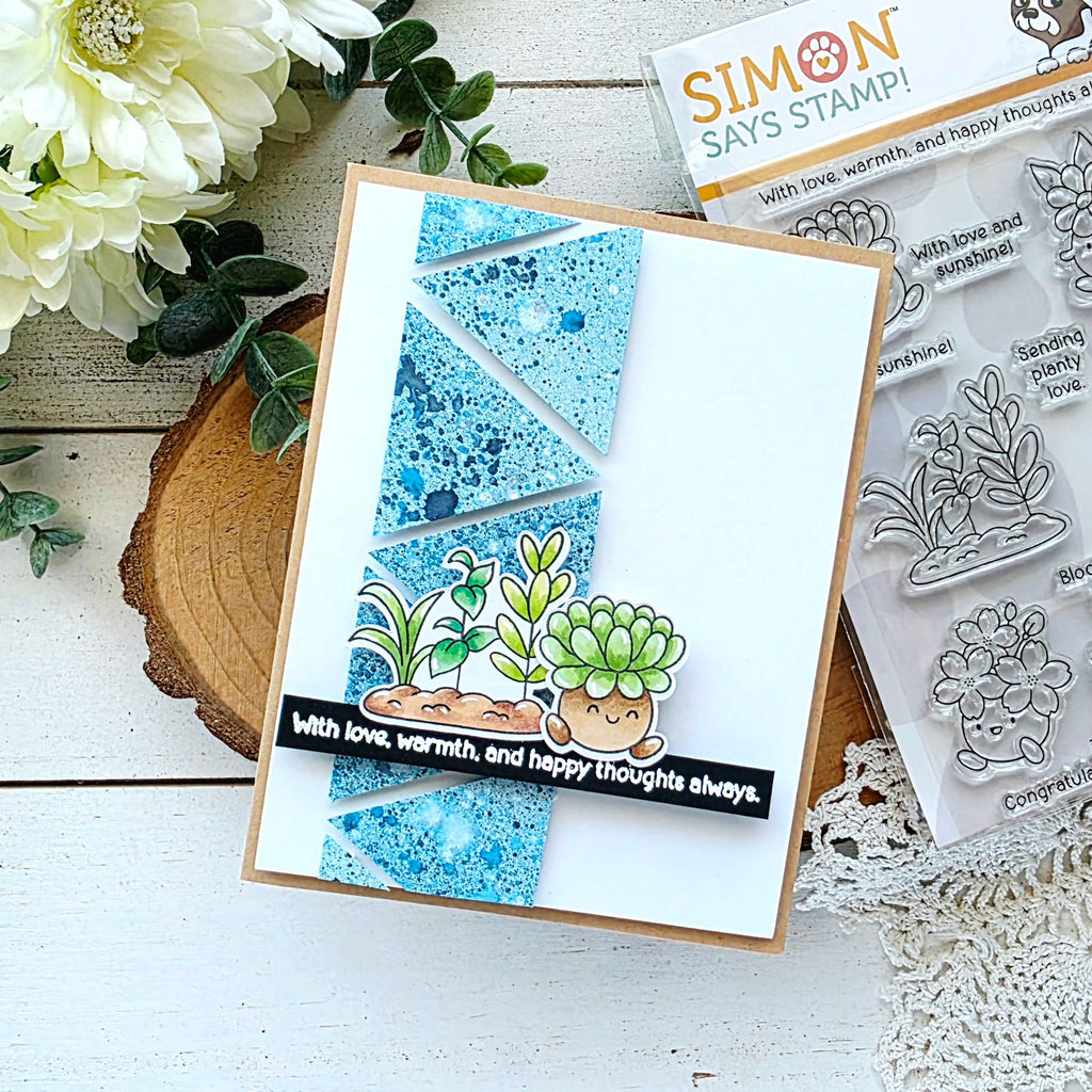 Simon Says Clear Stamps Botanical Buds 3394ssc Shine On Amanda Wilcox Happy Thoughts Card