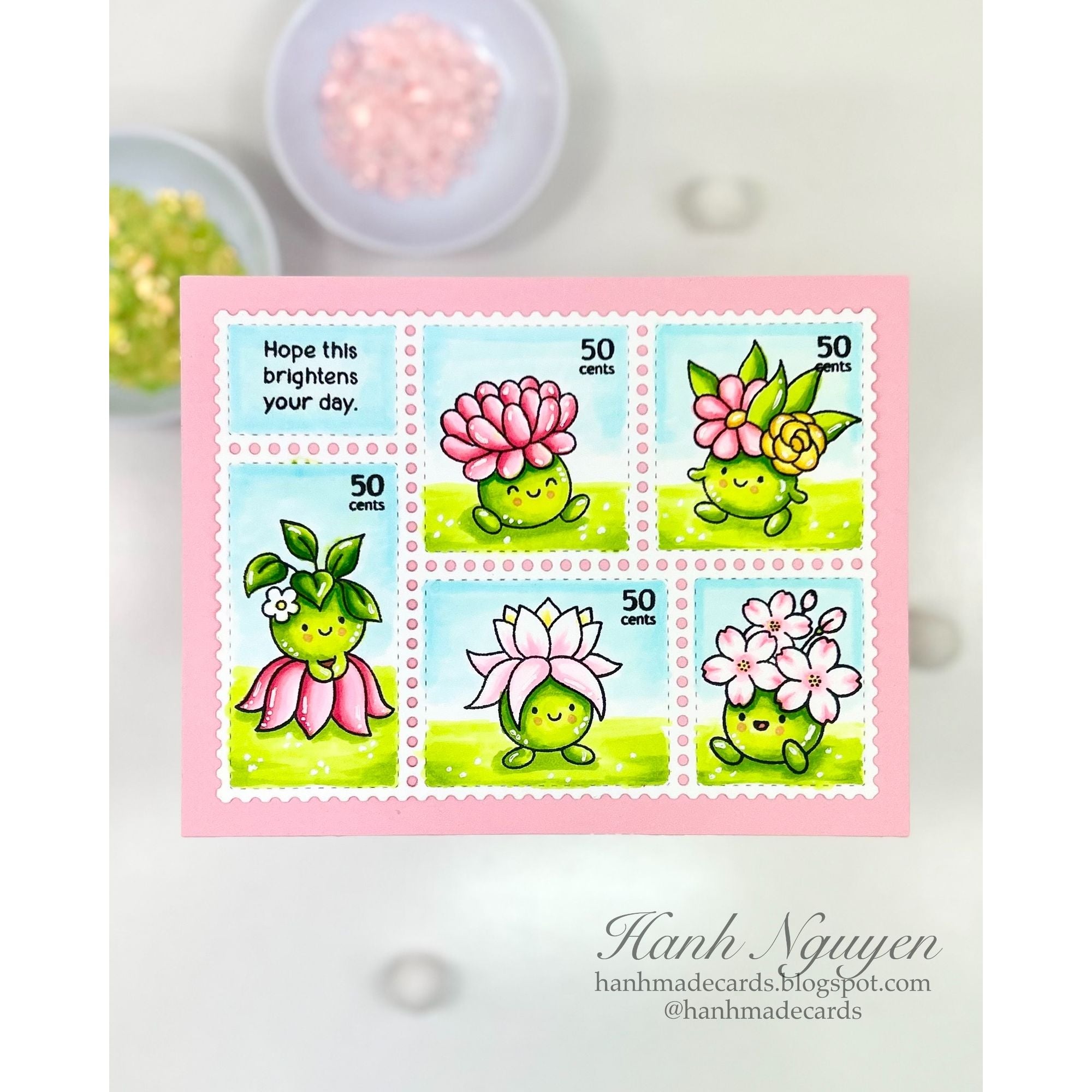 Simon Says Clear Stamps Botanical Buds 3394ssc Shine On Hanh Nguyen Postage Card