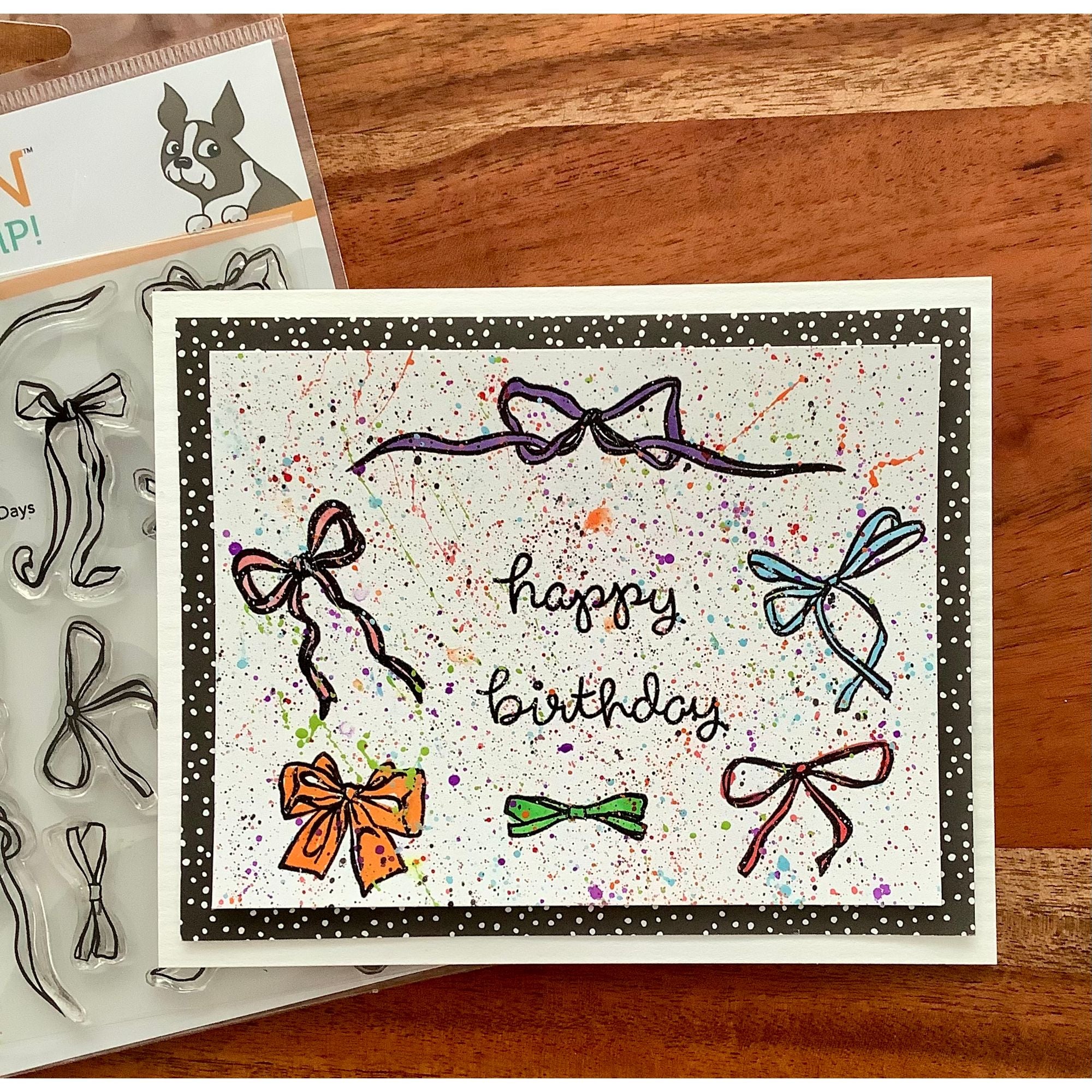 Simon Says Clear Stamps Bows for Days 3374ssc In My Heart Birthday Bows Card