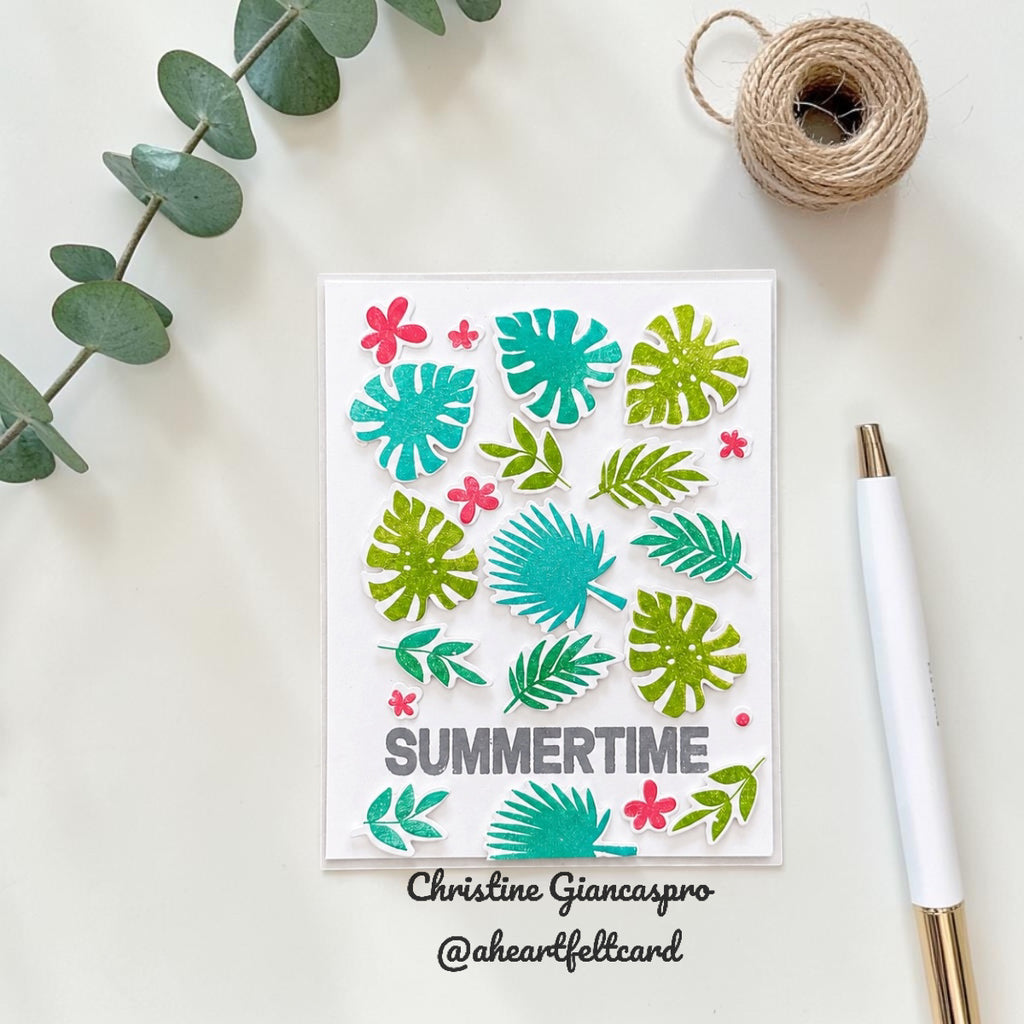 Simon Says Clear Stamps Chill Vibes 2408msc Shine On Christine Giancaspro Leafy Summer Card