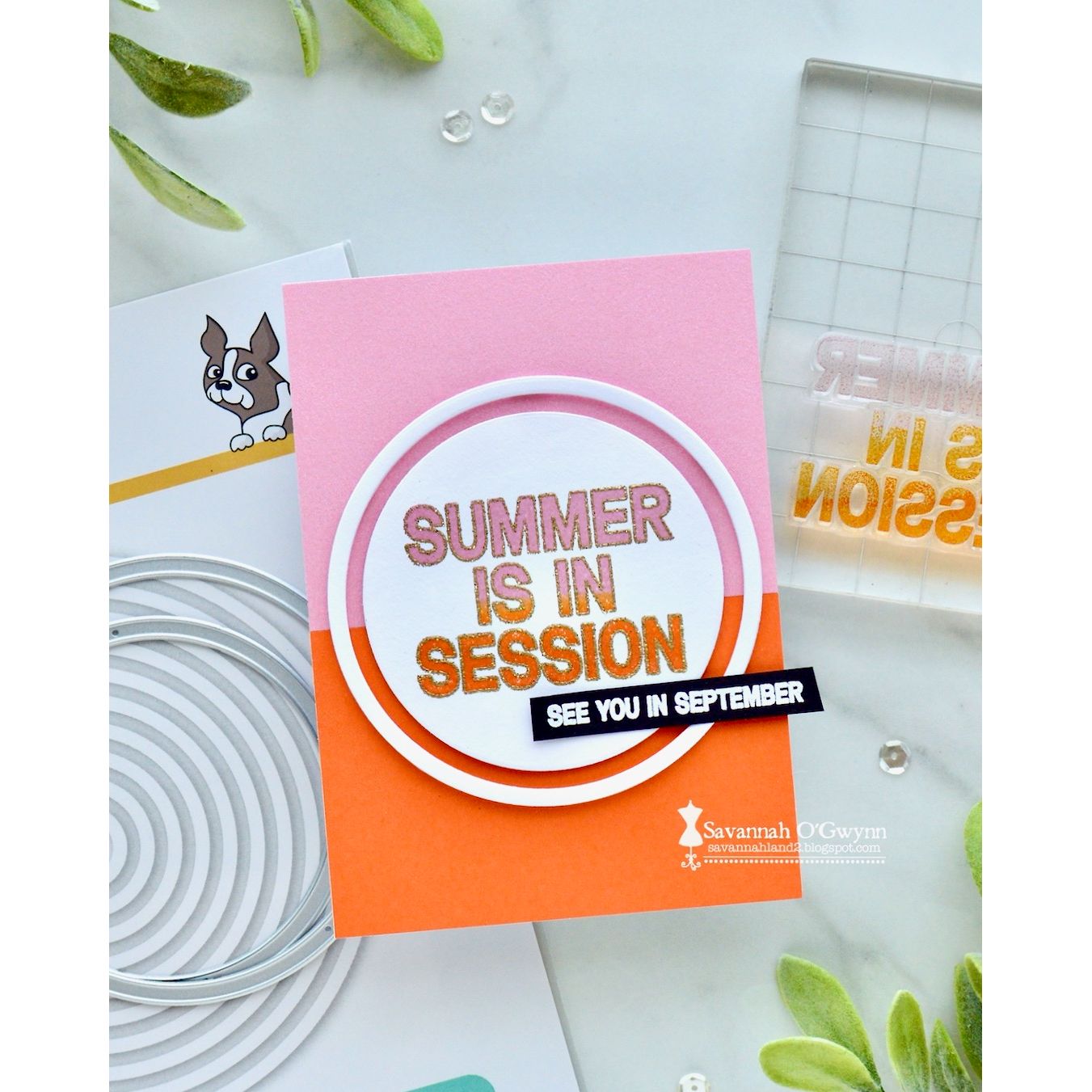 Simon Says Clear Stamps Chill Vibes 2408msc Shine On Savannah O'Gwynn See You in September Card