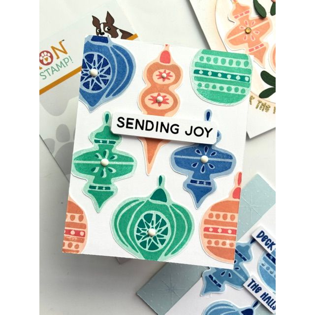Simon Says Clear Stamps Christmas Ornaments 2466msc Sending Cheer Adriana Arminio Modern Joy Card