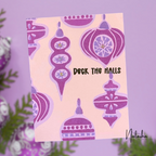 Simon Says Clear Stamps Christmas Ornaments 2466msc Sending Cheer Natasha Polite Plum Holiday Card