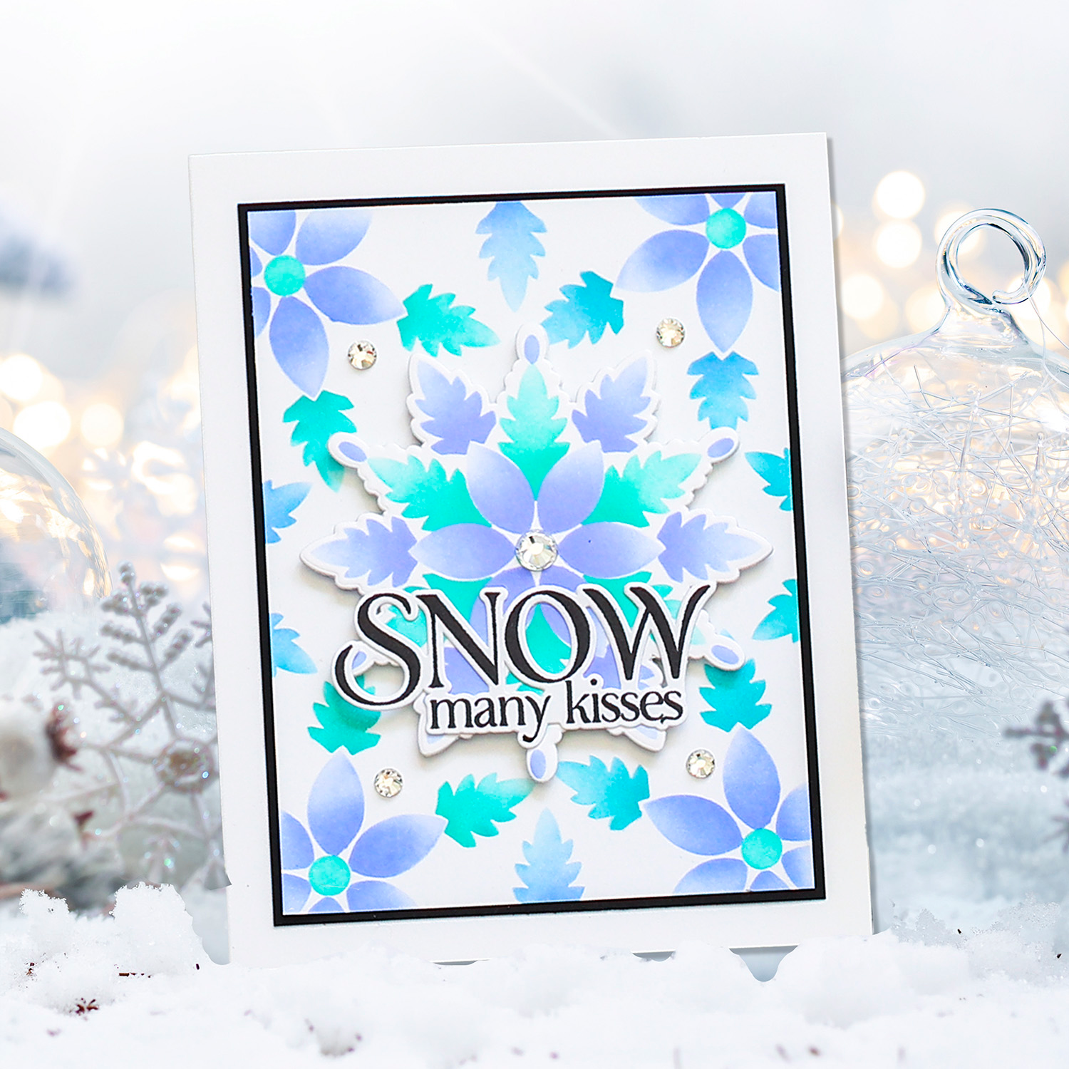 Simon Says Clear Stamps Christmas Star Flakes 2413ssc Gina Krupsky Soft Snowflake Card