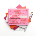 Simon Says Clear Stamps Christmas Star Flakes 2413ssc Susan R. Opel Pink and Orange Christmas Card | color-code:ALT12