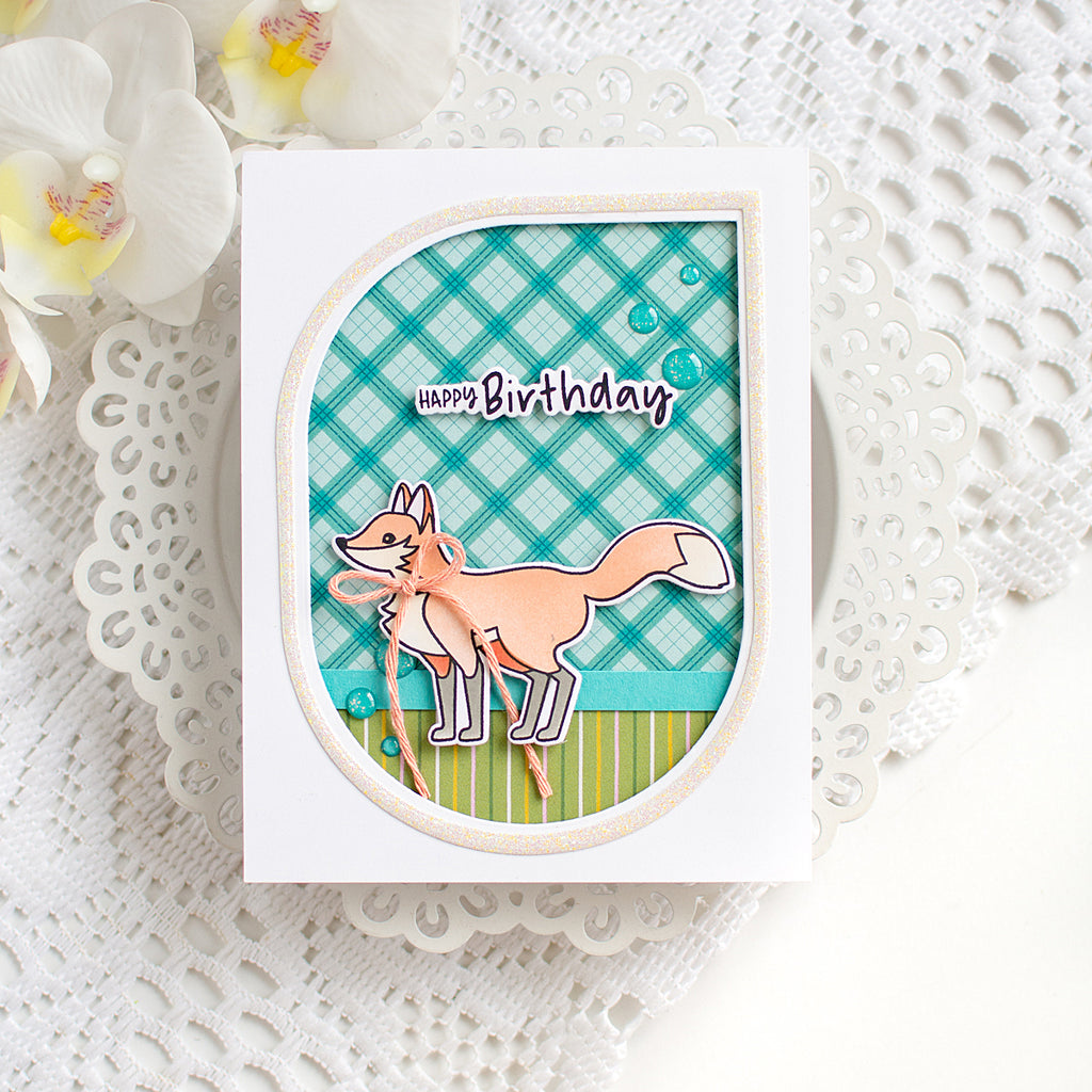 Simon Says Clear Stamps Clever Fox 3401ssc Shine On Heather Hoffman Foxy Birthday Card | color-code:ALT01
