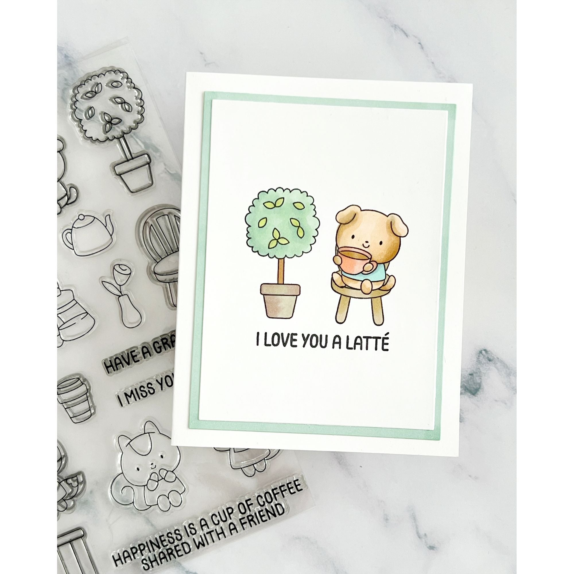 Simon Says Clear Stamps Coffee With Friends 2219ssc Every Happiness Deniz Do Love You a Latte Card