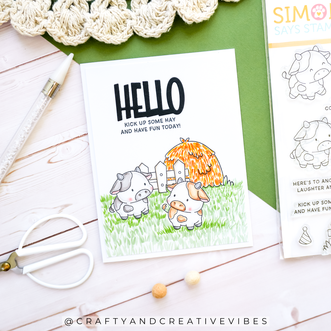 Simon Says Clear Stamps Cow Cuties 3382ssc Every Happiness Anne Fiene Hello Farm Card